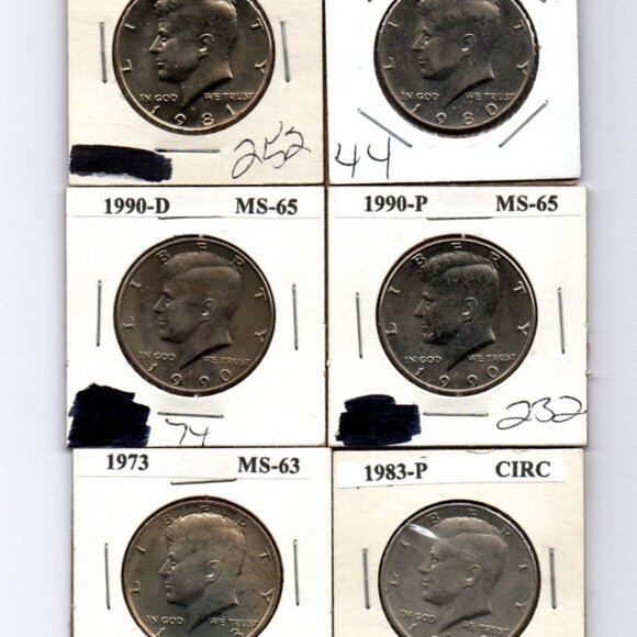 Lot of 11 Kennedy Half Dollars.... Uncirculated and AU... In Protective Sleeves - Picture 1 of 4